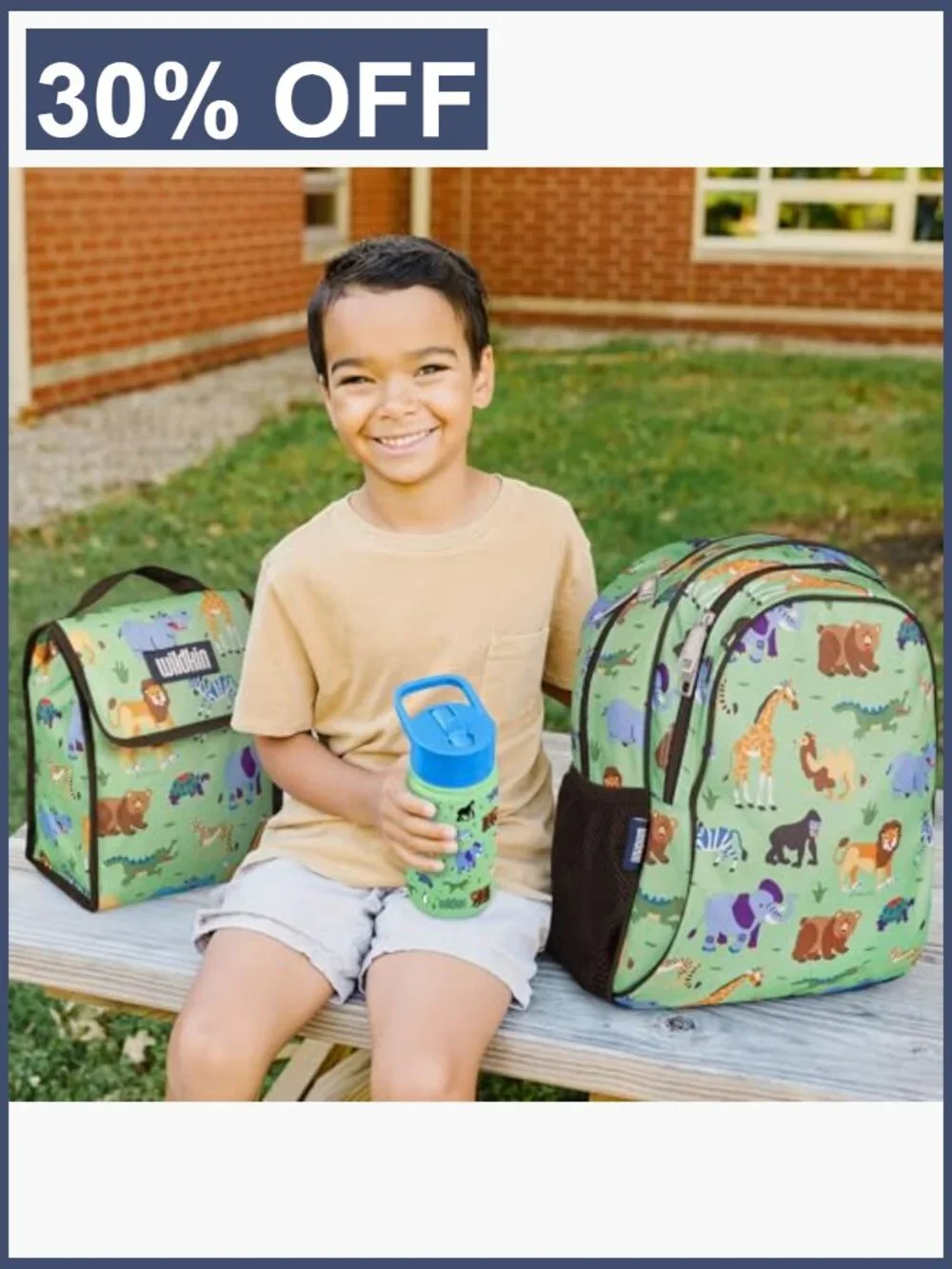 15-Inch Kids Backpack with Padded Straps & Water Bottle Pocket